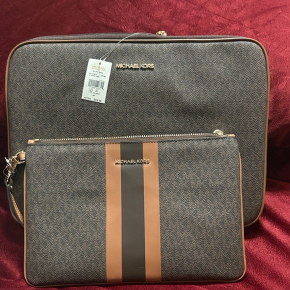 Michael Kors Men's Laptop Bag Set in Brown and Tan